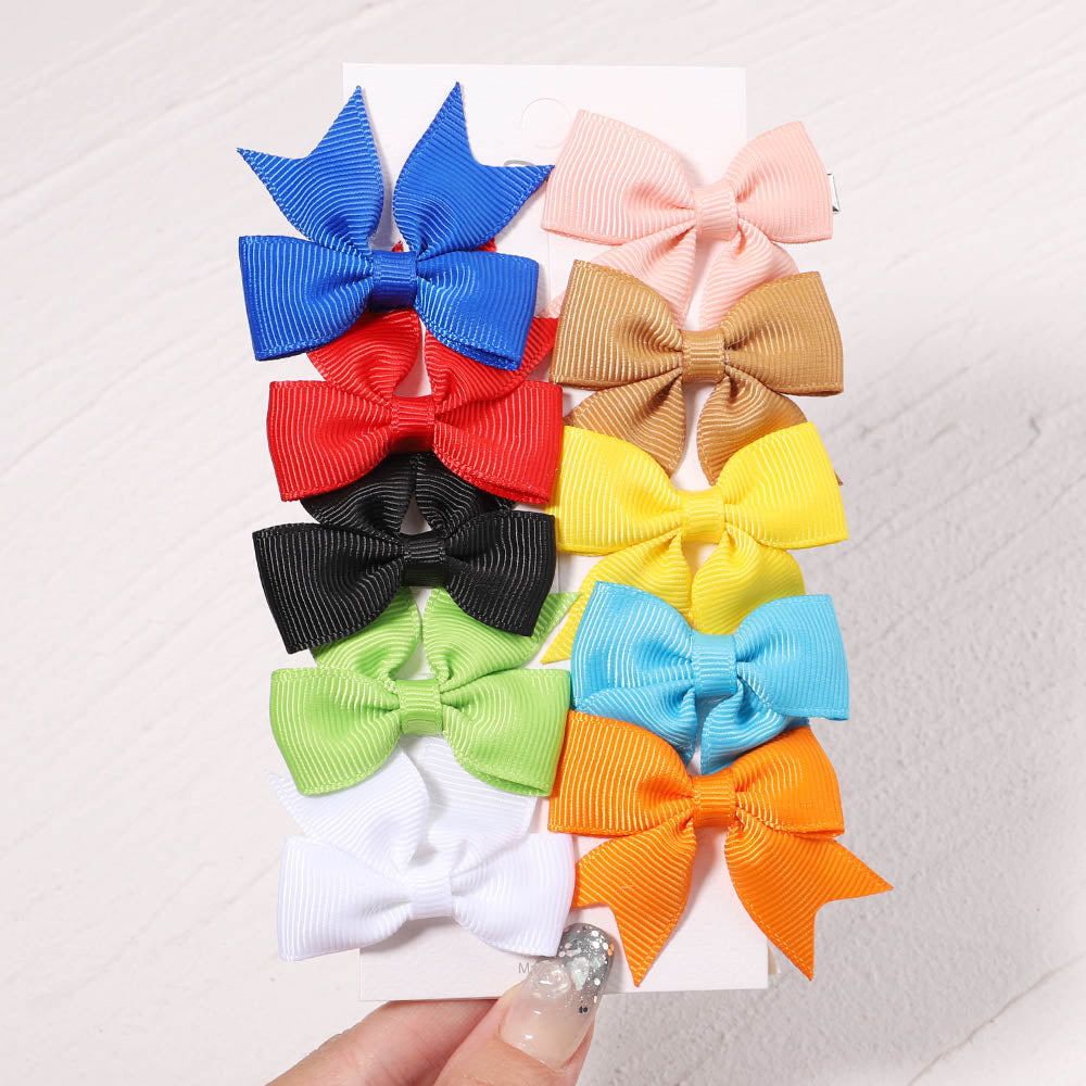 10Pcs/Set  Ribbon Bowknot Hair Clips