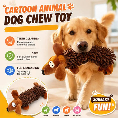 Cartoon Animal Squeaky Plush Dog Chew Toy
