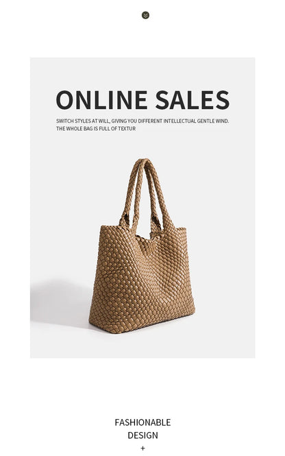 Woven PU Leather Tote Bag with Coin Purse
