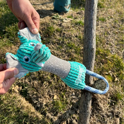 Corduroy Animal Squeaky Dog Toy