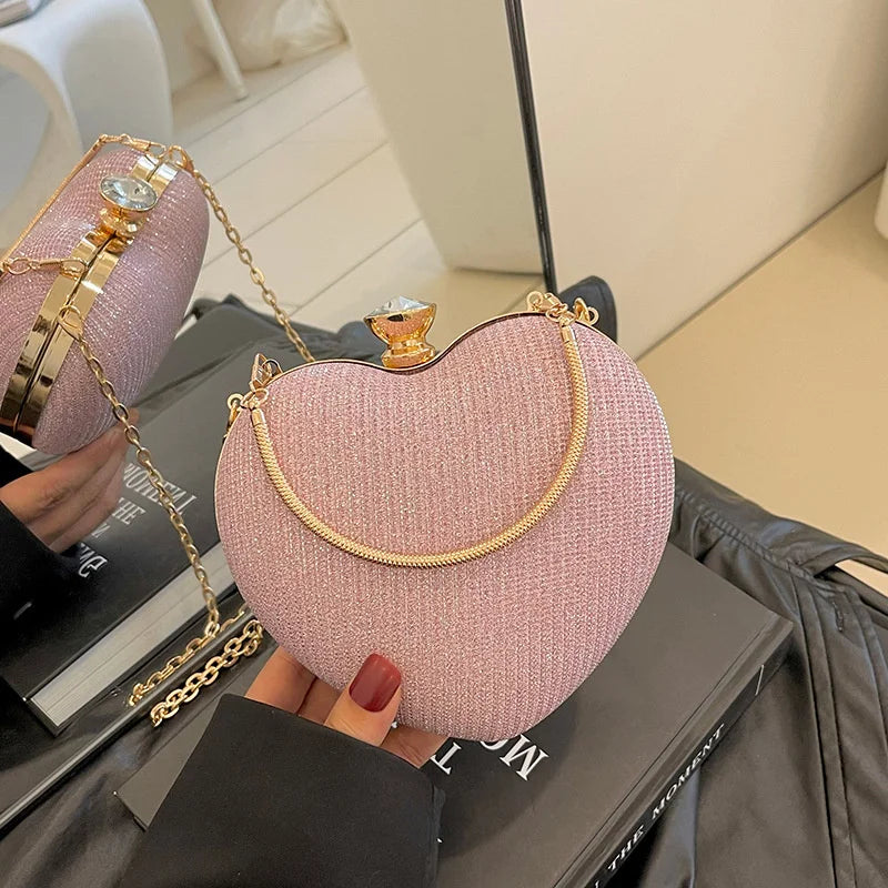Heart Shape Evening Crossbody Bag