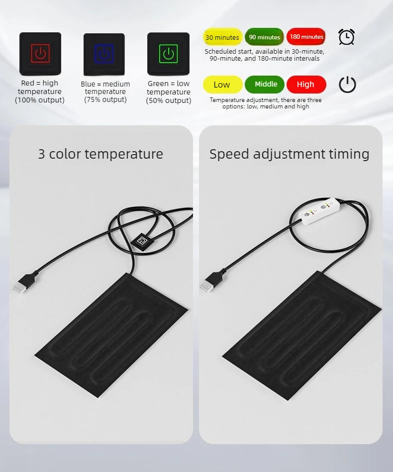 USB Reptile Heating Pad with Temperature Control Timer