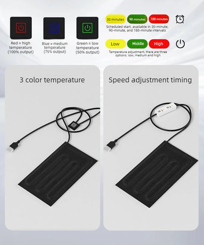 USB Reptile Heating Pad with Temperature Control Timer