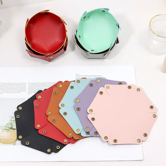 Nordic PU Leather Storage Tray