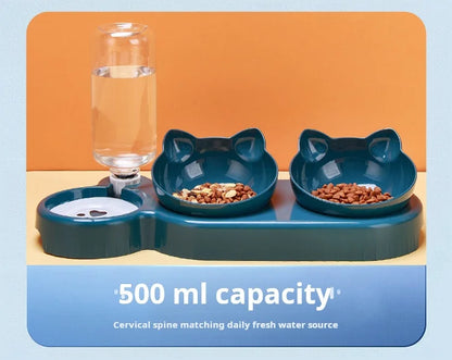 3-in-1 Cat Feeding & Water Station
