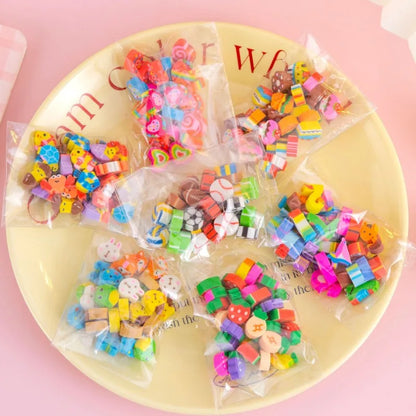 Mini Cartoon Eraser Set – Fruit, Animal & Heart Capsule Collection
