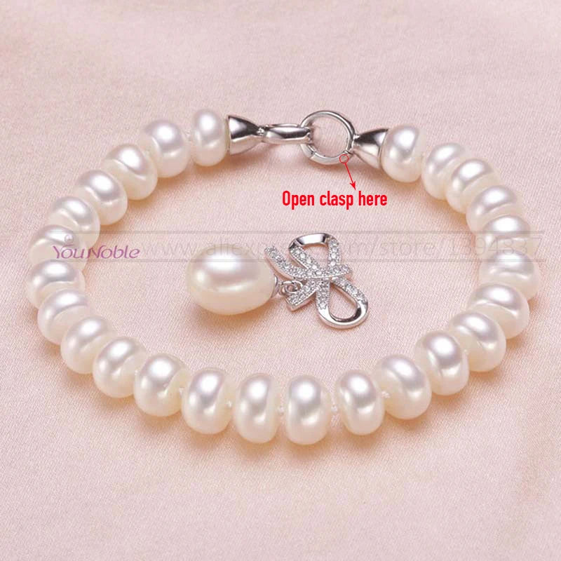 925 Silver Freshwater Pearl Wedding Jewelry Set