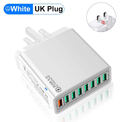 8-Port USB Fast Charging Wall Charger Adapter