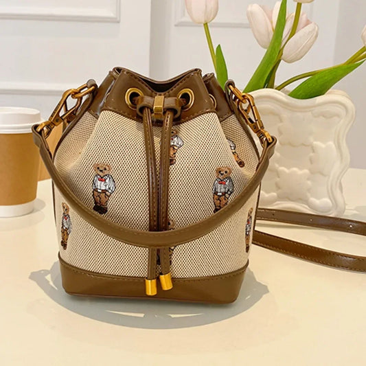 Women’s Drawstring Bucket Shoulder Bag