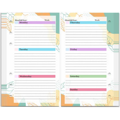 Practical Household Accessory – A6 Colorful Loose Leaf Notebook Refill – pp
