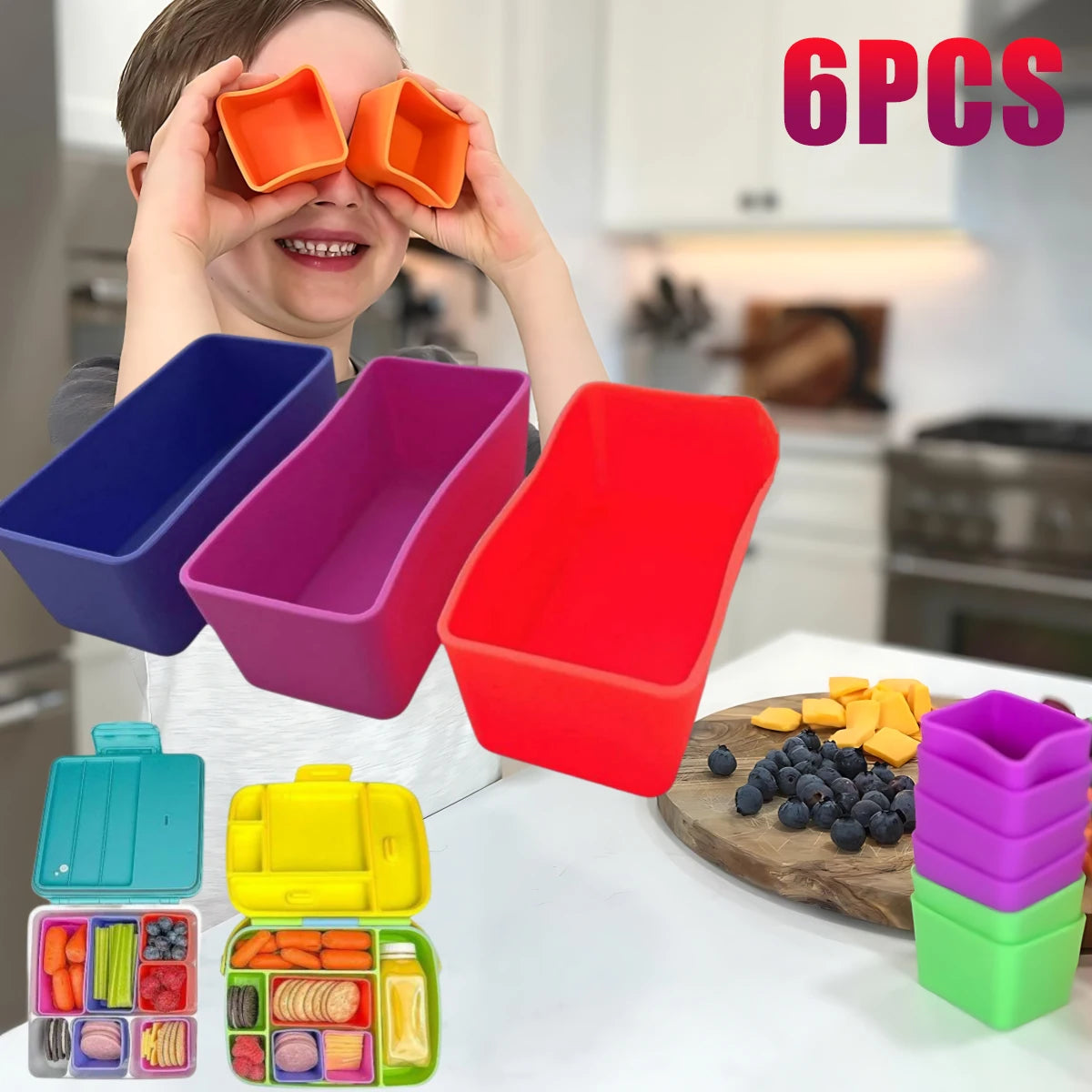 Reusable Silicone Lunch Box Food Dividers