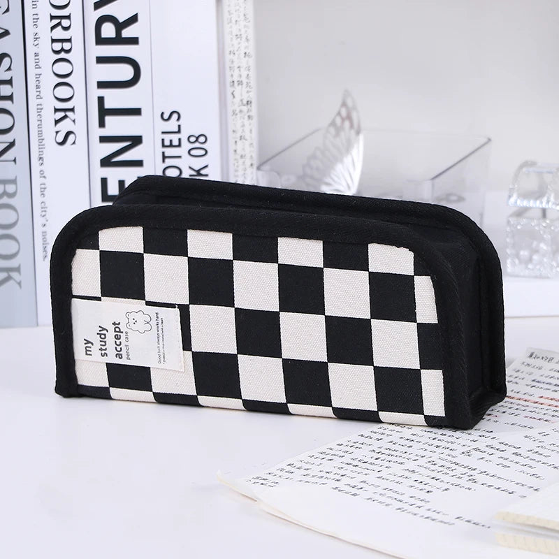 Checkerboard Large Pencil Case