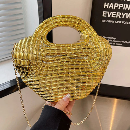 Metallic Acrylic Woven Handbag