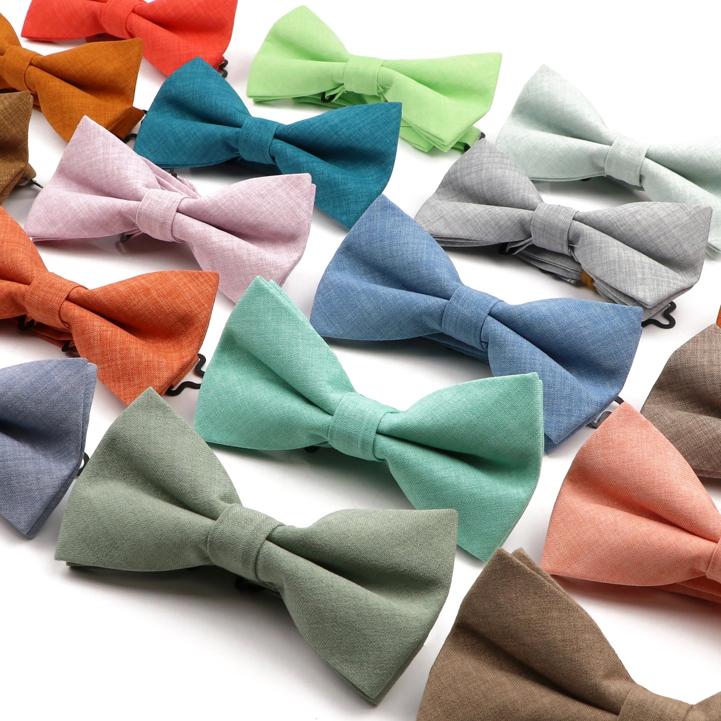 High Quality Mens Solid Color Bowtie Set