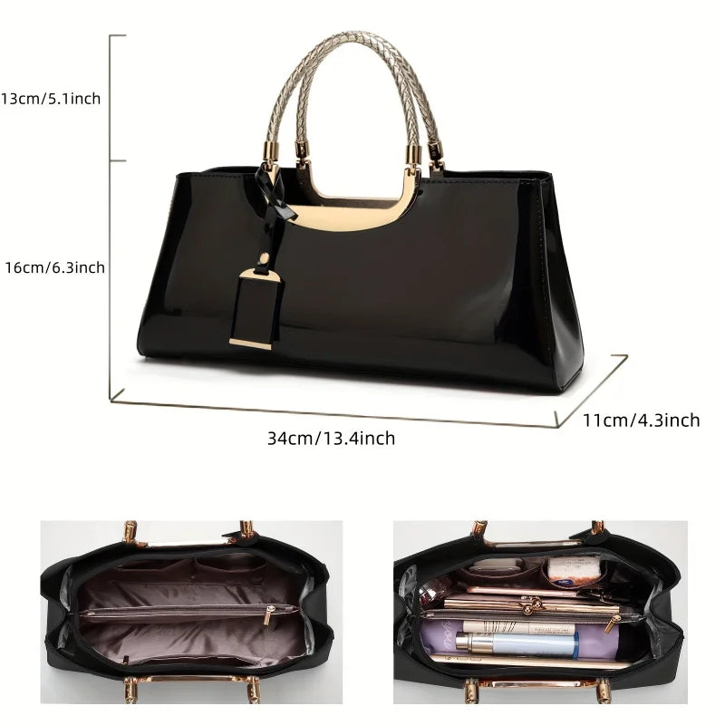 Patent Leather Evening Shoulder Bag