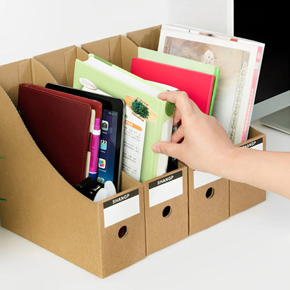 Foldable Desktop File Holders with Label Stickers