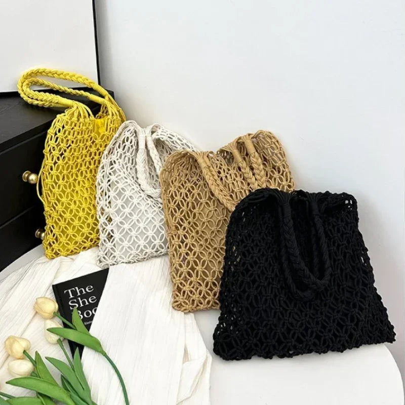 Handwoven Mesh Summer Tote Bag