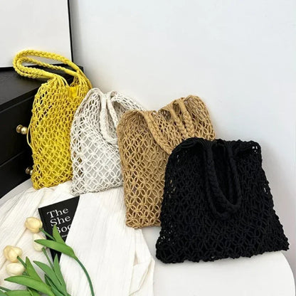 Handwoven Mesh Summer Tote Bag