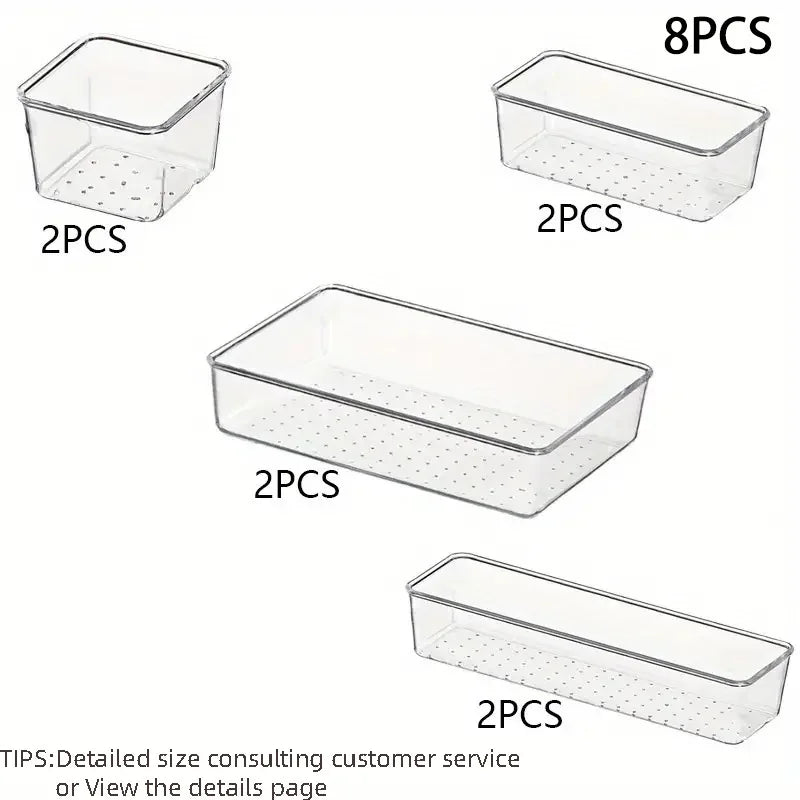 Clear Drawer Organizer Set