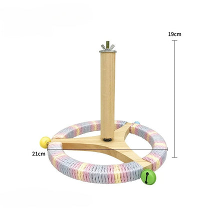 Parrot Activity Mirror & Cotton Rope Perch Toy