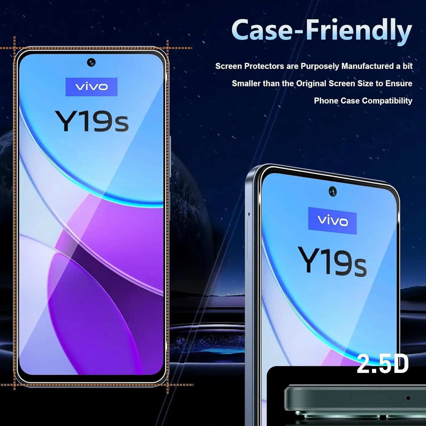 Vivo Y19s Tempered Glass Screen Protector