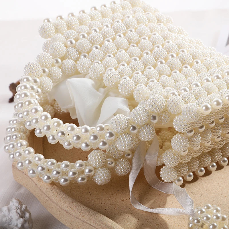 Pearl Beaded Evening Clutch Bag