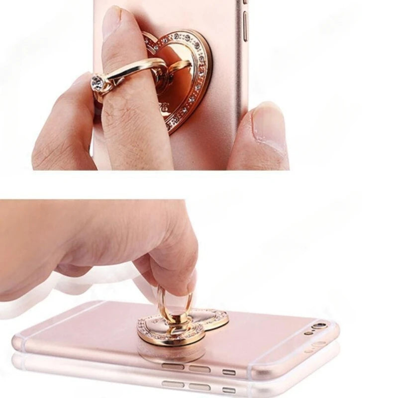 Heart-Shaped Diamond Mobile Phone Holder