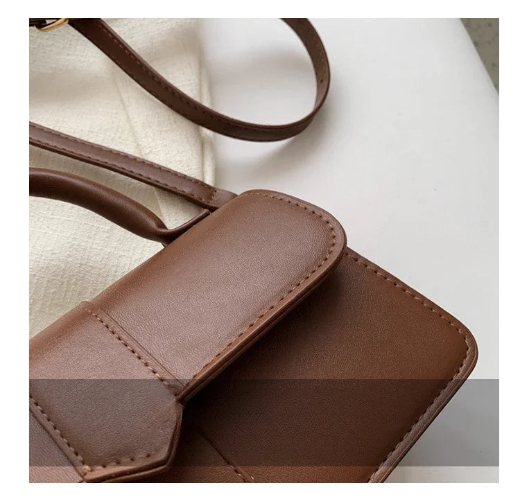 Vintage PU Leather Satchel Shoulder Bag