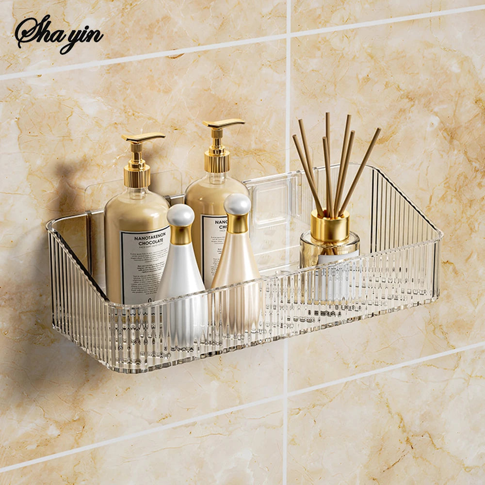 Wall-Mounted Bathroom Storage Basket & Organizer Rack