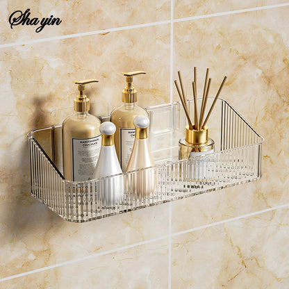 Wall-Mounted Bathroom Storage Basket & Organizer Rack