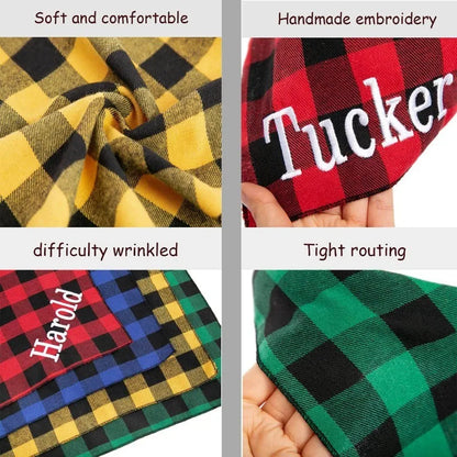 Custom Embroidered Dog Bandana – Personalized Pet Scarf Collar