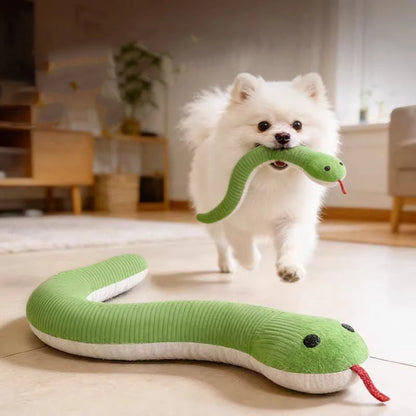 Interactive Plush Snake Dog Toy