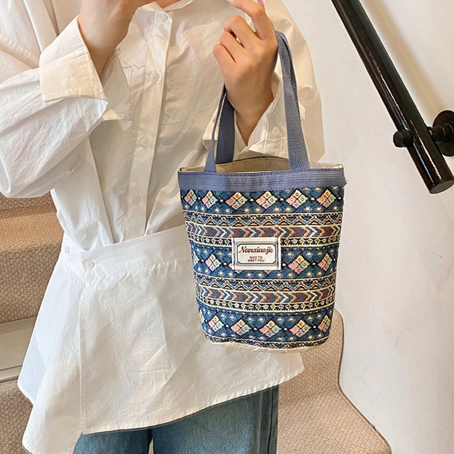 Handwoven Lunch Tote Bag