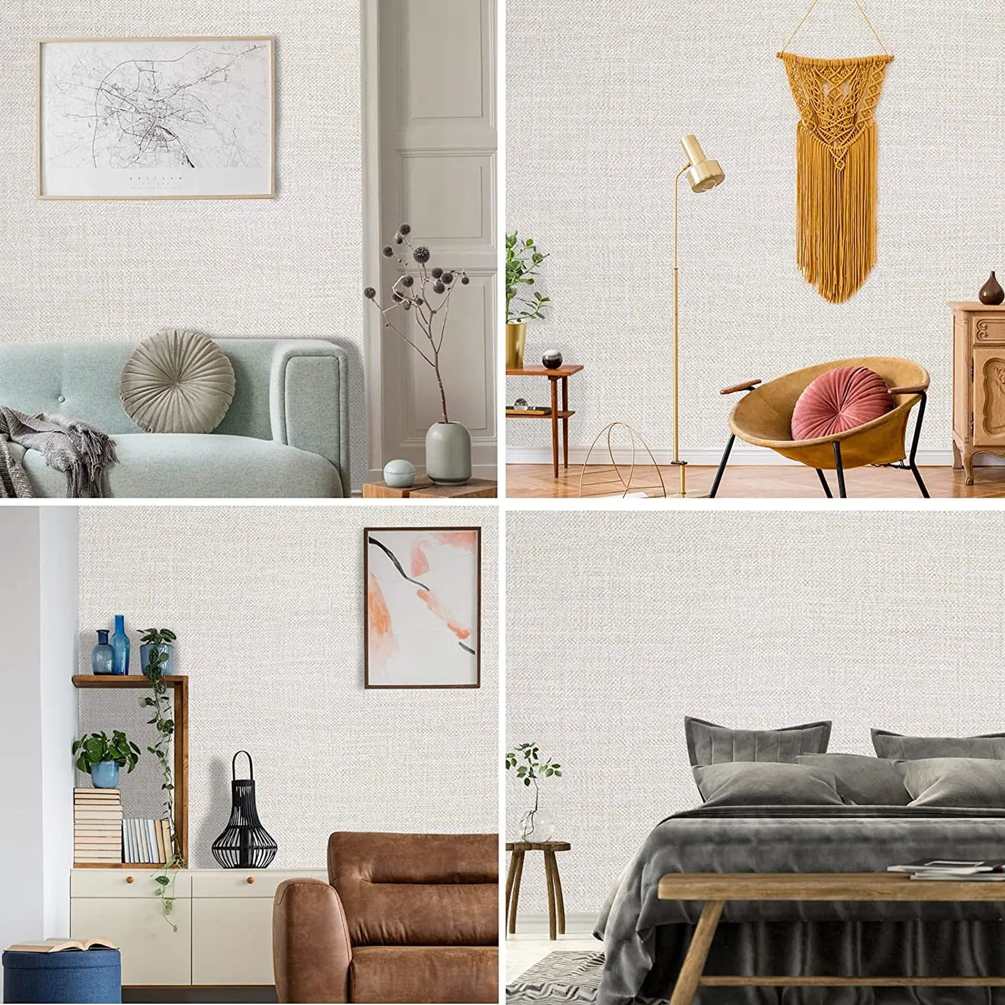 Grasscloth Linen Peel & Stick Wallpaper
