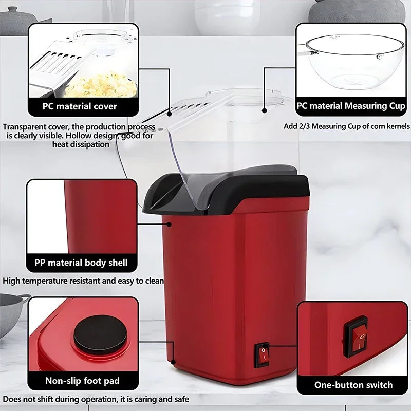 220V Compact Automatic Oil-free Home Popcorn Machine