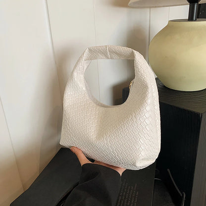 Women’s Woven Embossed PU Leather Hobo Shoulder Bag
