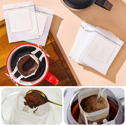 Portable Single-Serve Drip Coffee Filter Bags for Fresh Brew Coffee & Tea