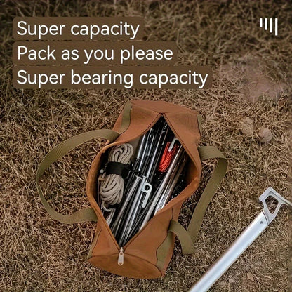 Large Capacity Canvas Camping Tool Storage Bag