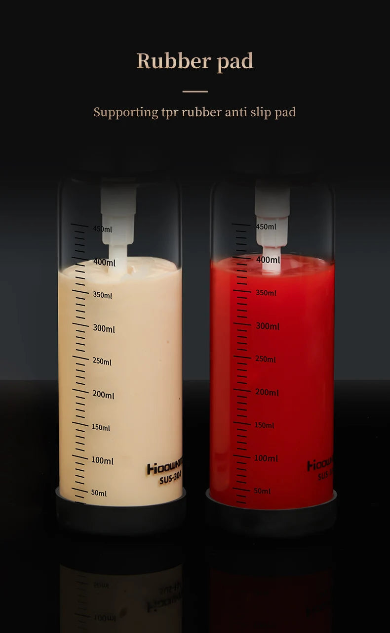 Glass Pump Sauce Dispenser Bottle