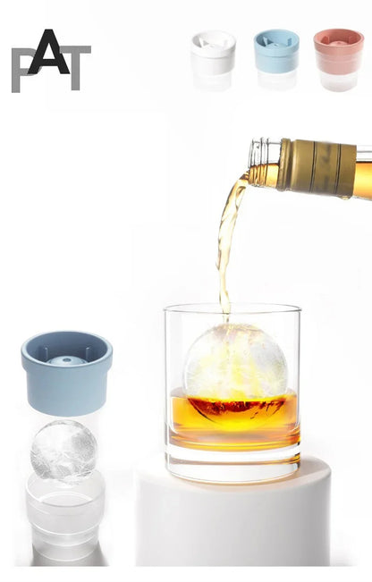 Reusable Round Ice Ball Mold for Whiskey, Cocktails & Chilled Drinks