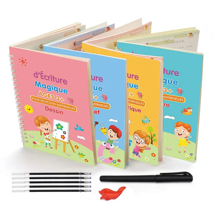 4Pcs French Magic Practice Copybook Age 3-8