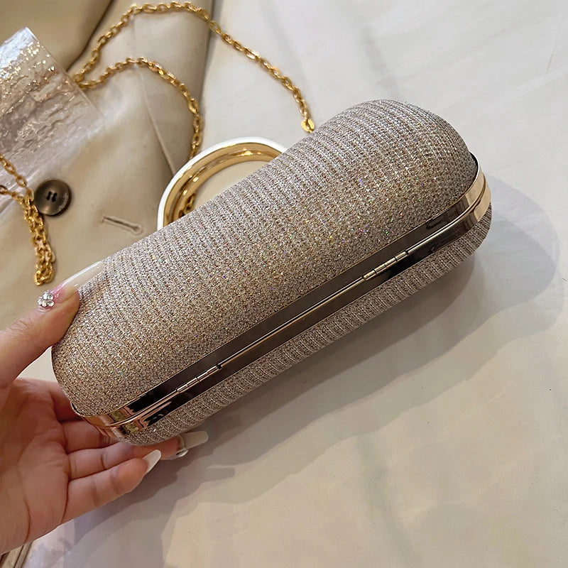 Crystal Studded Barrel Evening Bag