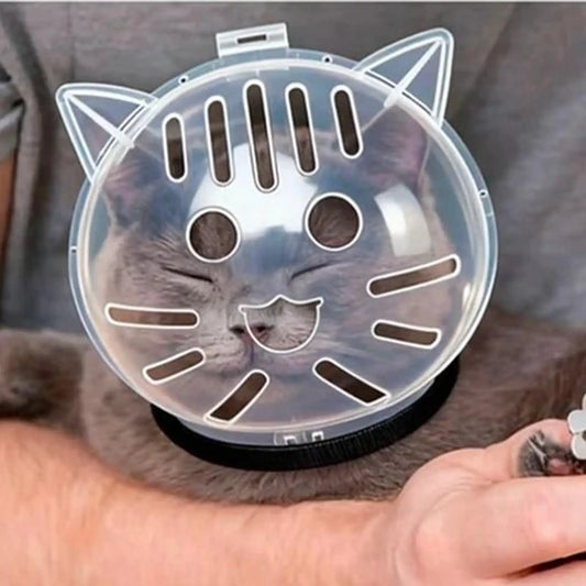 Transparent Cat Grooming Muzzle Helmet