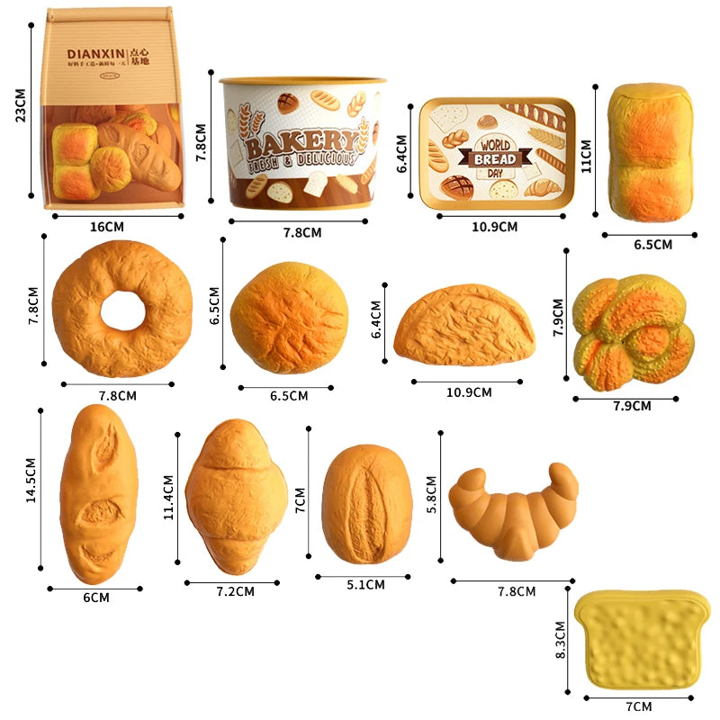 Kids Pretend Play Bakery & Bread Toy Set