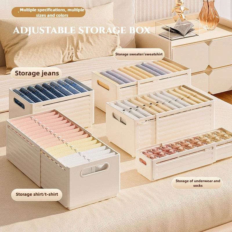 Adjustable Foldable Clothes Storage Organizer Box