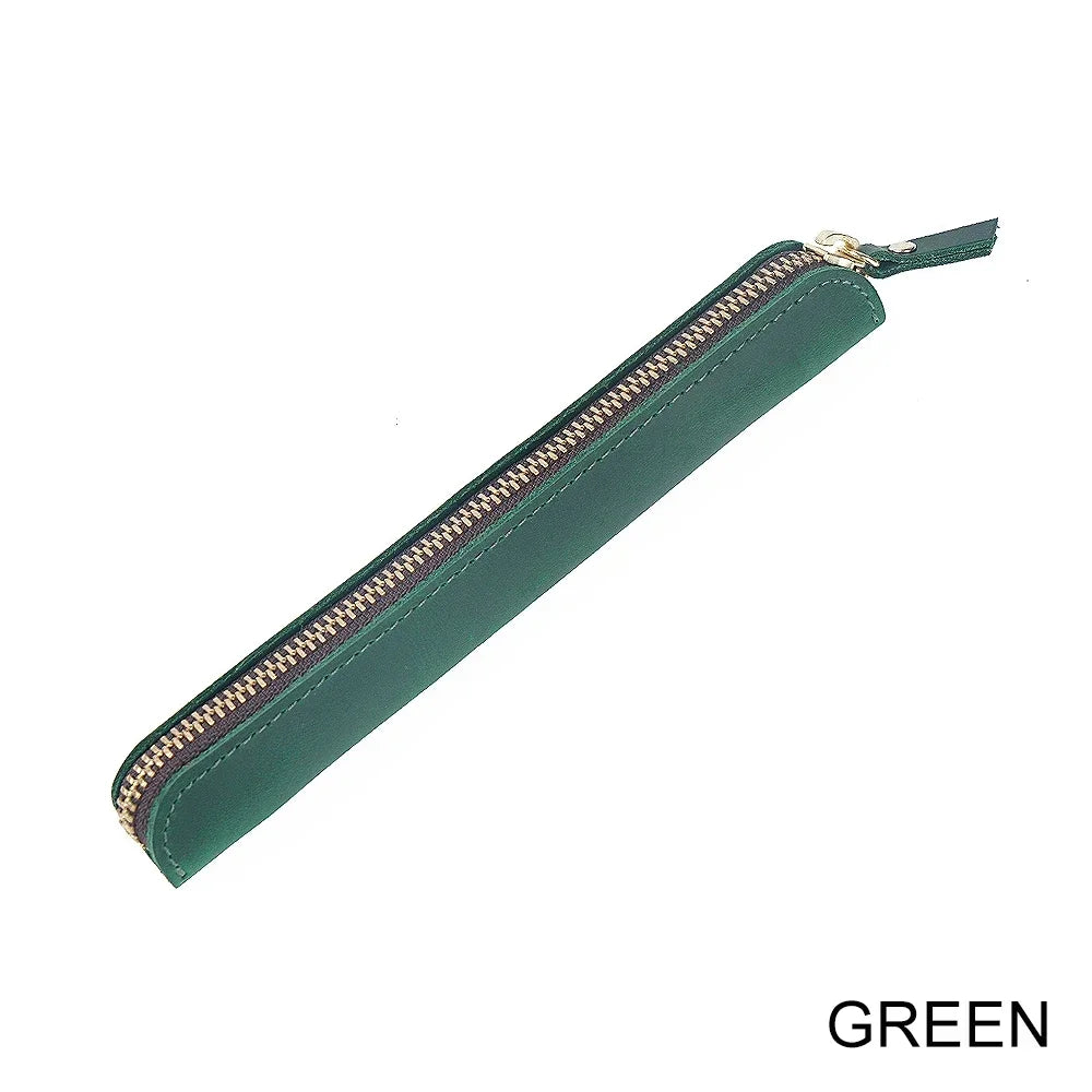 Vintage Genuine Leather Pencil Case