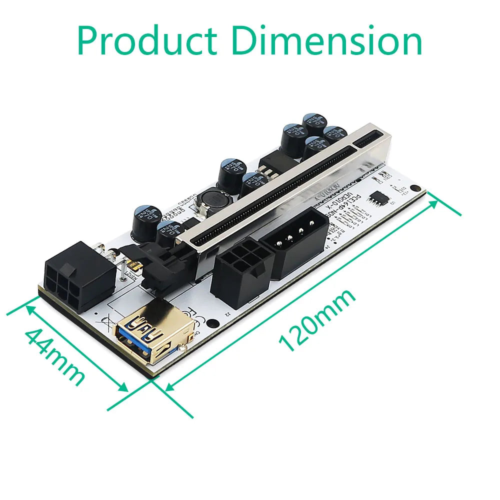 PCIe x16 GPU Riser Card with USB 3.0 Cable