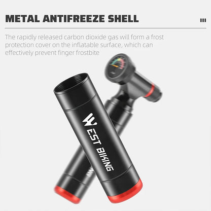 WEST BIKING Portable CO2 Bike Pump With Gauge