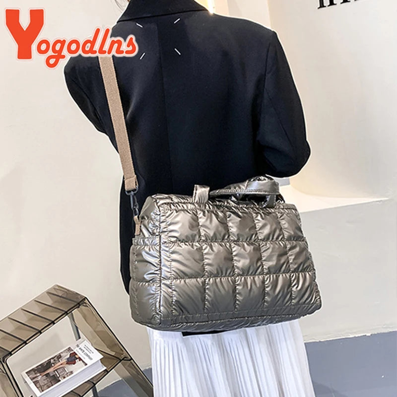 Quilted Waterproof Nylon Tote Bag