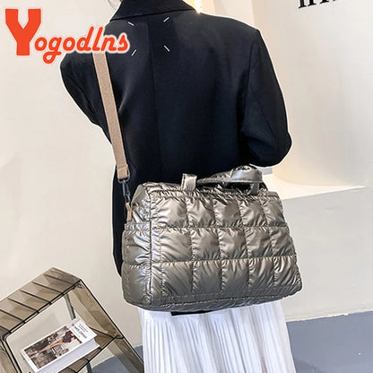 Quilted Waterproof Nylon Tote Bag